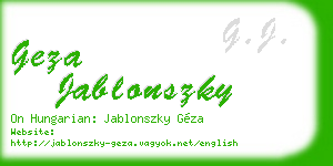 geza jablonszky business card